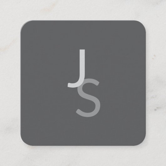 Moderne overlappende monografische Initialen | Gra Vierkante Visitekaartje (Voorkant)