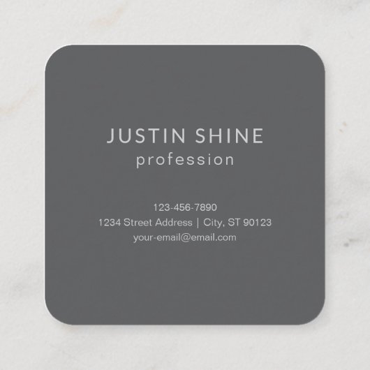 Moderne overlappende monografische Initialen | Gra Vierkante Visitekaartje (Achterkant)