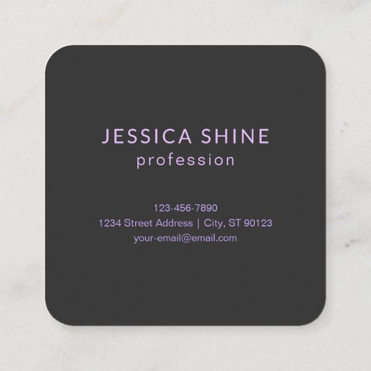 Moderne overlappende monografische Initialen | Gre Vierkante Visitekaartje (Achterkant)