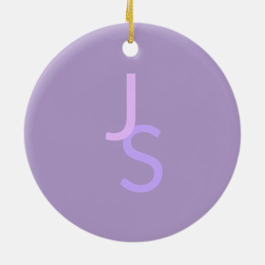 Moderne overlappende monografische Initialen | Paa Keramisch Ornament (Achterkant)