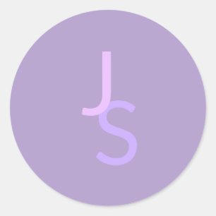 Moderne overlappende monografische Initialen   Paa Ronde Sticker