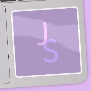 Moderne overlappende monografische Initialen Paa Sticker
