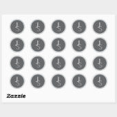 Moderne Overlappende Monogram Beginletters | Grijs Ronde Sticker (Vel)