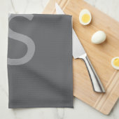 Moderne Overlappende Monogram Beginletters | Grijs Theedoek (Quarter Fold)