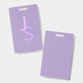 Moderne Overlappende Monogram Beginletters | Paars Badge (Voor- en achterkant)