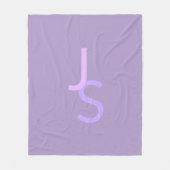 Moderne Overlappende Monogram Beginletters | Paars Fleece Deken (Voorkant)