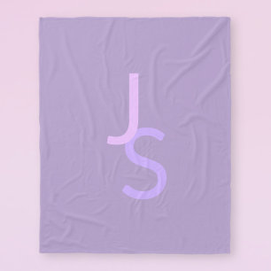 Moderne Overlappende Monogram Beginletters   Paars Fleece Deken