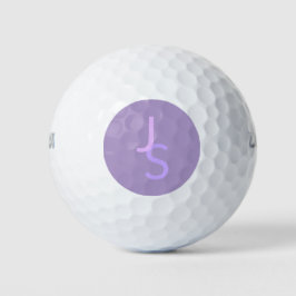 Moderne Overlappende Monogram Beginletters | Paars Golfballen