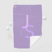 Moderne Overlappende Monogram Beginletters | Paars Golfhanddoek (Insitu)