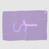 Moderne Overlappende Monogram Beginletters | Paars Golfhanddoek (Horizontaal)