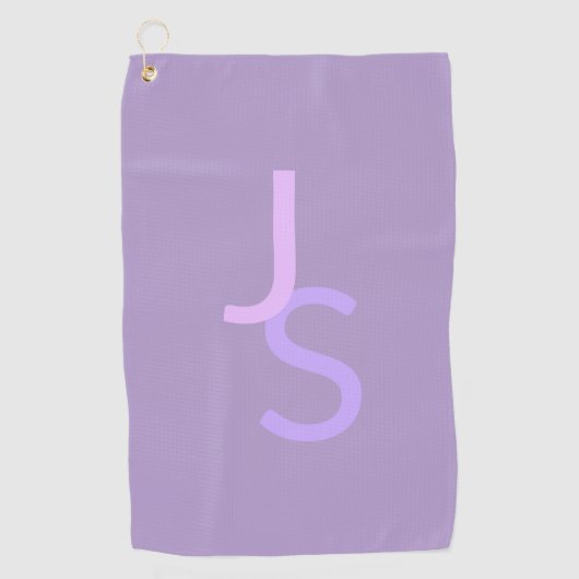 Moderne Overlappende Monogram Beginletters | Paars Golfhanddoek (Voorkant)
