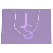 Moderne Overlappende Monogram Beginletters | Paars Groot Cadeauzakje (Voorkant)