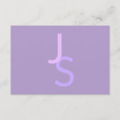 Moderne Overlappende Monogram Beginletters | Paars Informatiekaartje (Voorkant)