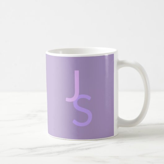 Moderne Overlappende Monogram Beginletters | Paars Koffiemok (Rechts)