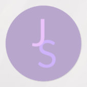 Moderne Overlappende Monogram Beginletters | Paars Labels (Design 1)