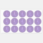 Moderne Overlappende Monogram Beginletters | Paars Labels (Vel)