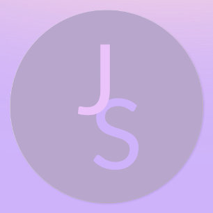 Moderne Overlappende Monogram Beginletters Paars Labels