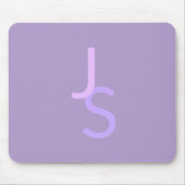 Moderne Overlappende Monogram Beginletters | Paars Muismat (Voorkant)