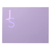 Moderne Overlappende Monogram Beginletters | Paars Notitieblok (Voorkant)