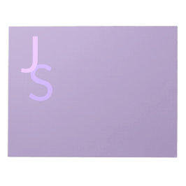 Moderne Overlappende Monogram Beginletters | Paars Notitieblok