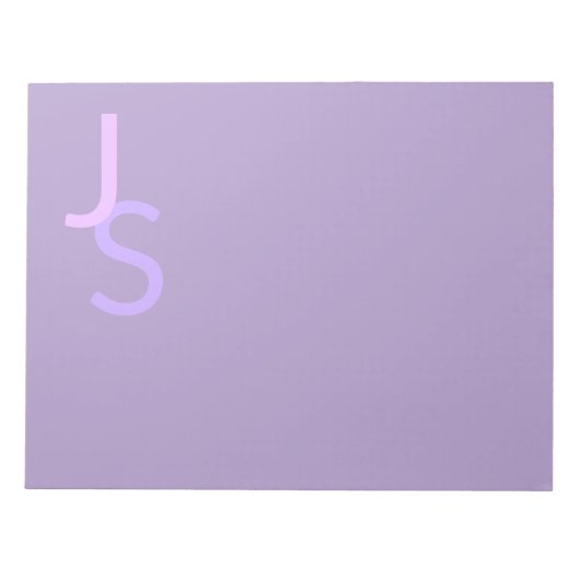 Moderne Overlappende Monogram Beginletters | Paars Notitieblok (Voorkant)