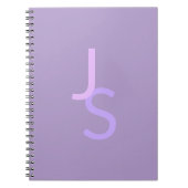 Moderne Overlappende Monogram Beginletters | Paars Notitieboek (Voorkant)