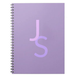 Moderne Overlappende Monogram Beginletters | Paars Notitieboek