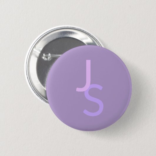 Moderne Overlappende Monogram Beginletters | Paars Ronde Button 5,7 Cm (Voorkant /achterkant)