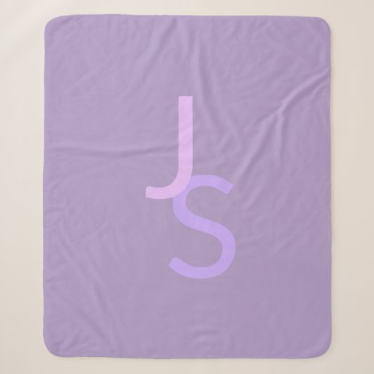 Moderne Overlappende Monogram Beginletters | Paars Sherpa Deken (Voorkant)