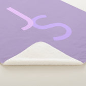 Moderne Overlappende Monogram Beginletters | Paars Sherpa Deken (3/4)