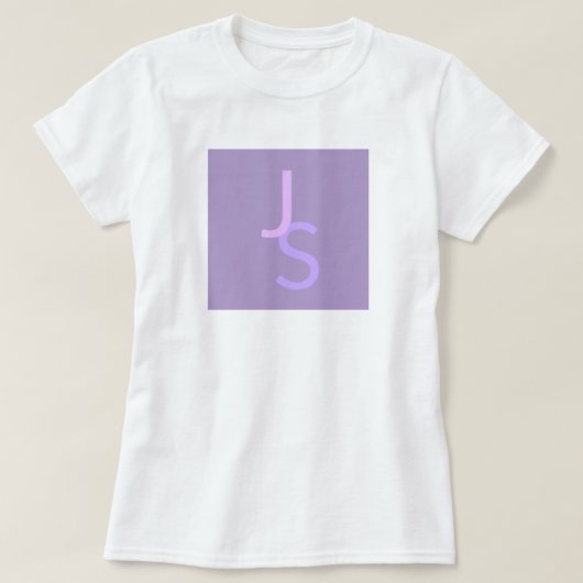 Moderne Overlappende Monogram Beginletters | Paars T-shirt (Design voorkant)
