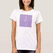 Moderne Overlappende Monogram Beginletters | Paars T-shirt (Voorkant)