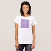 Moderne Overlappende Monogram Beginletters | Paars T-shirt (Voorkant volledig)