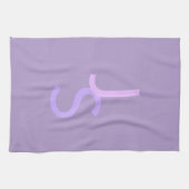 Moderne Overlappende Monogram Beginletters | Paars Theedoek (Horizontaal)