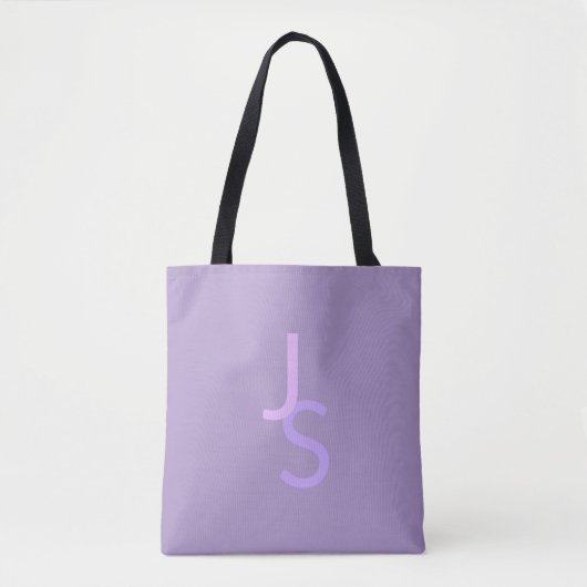 Moderne Overlappende Monogram Beginletters | Paars Tote Bag (Voorkant)