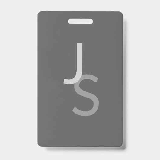 Moderne Overlappende Monogram Eerste Letters | Gri Badge (Voorzijde)