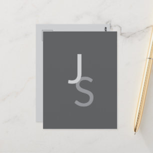 Moderne Overlappende Monogram Eerste Letters Gri Briefkaart