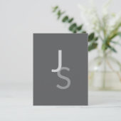 Moderne Overlappende Monogram Eerste Letters | Gri Briefkaart (Staand voorkant)