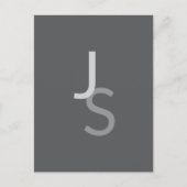 Moderne Overlappende Monogram Eerste Letters | Gri Briefkaart (Voorkant)