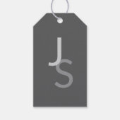 Moderne Overlappende Monogram Eerste Letters | Gri Cadeaulabel (Voorkant)