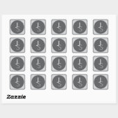 Moderne Overlappende Monogram Eerste Letters | Gri Vierkante Sticker (Vel)