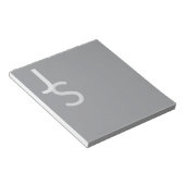 Moderne overlappende monogram initiaal | Grijs Notitieblok (Schuin)