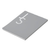 Moderne overlappende monogram initiaal | Grijs Notitieblok (Linkerzijde)