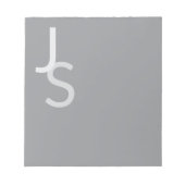 Moderne overlappende monogram initiaal | Grijs Notitieblok (Voorkant)