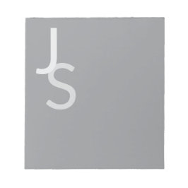 Moderne overlappende monogram initiaal | Grijs Notitieblok