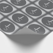Moderne overlappende monogram-initialen | Grijs Cadeaupapier (Hoek)