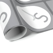 Moderne overlappende monogram-initialen | Grijs Cadeaupapier (Rol Hoek)