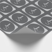Moderne Overlappende Monogram Initialen | Grijs Cadeaupapier (Hoek)