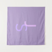 Moderne Overlappende Monogram Initialen | Paars Wandkleed (Voorkant (horizontaal))