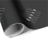 Moderne Overlappende Naam & Achternaam Cadeaupapier (Rol Hoek)